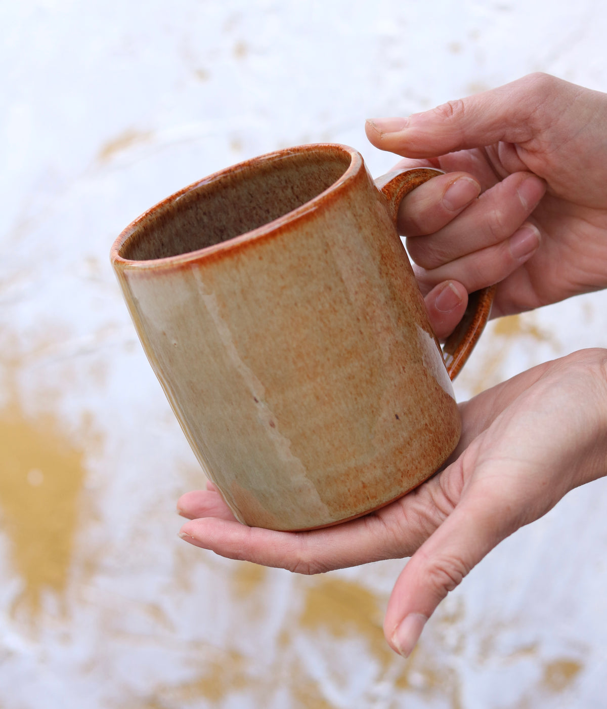 Large Stout Folkware Mug in Rusted Fungi