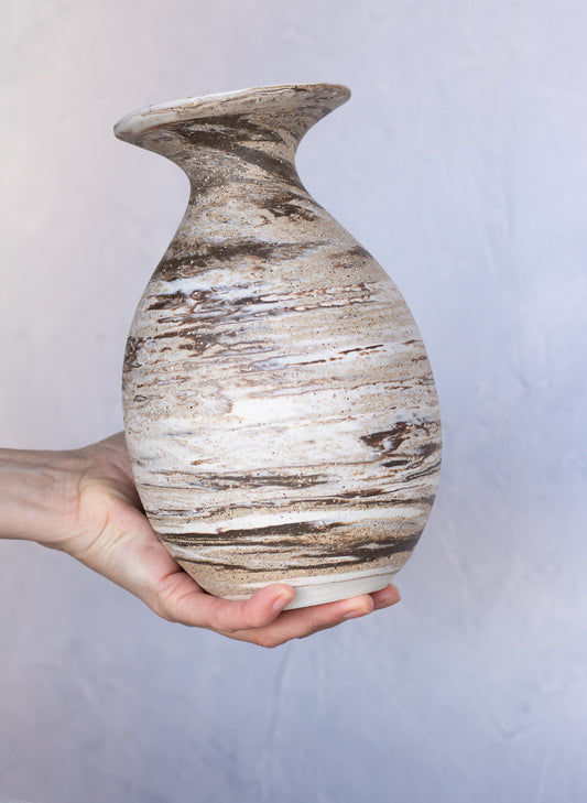 Second Quality: Large Natural Raw Clay Vase