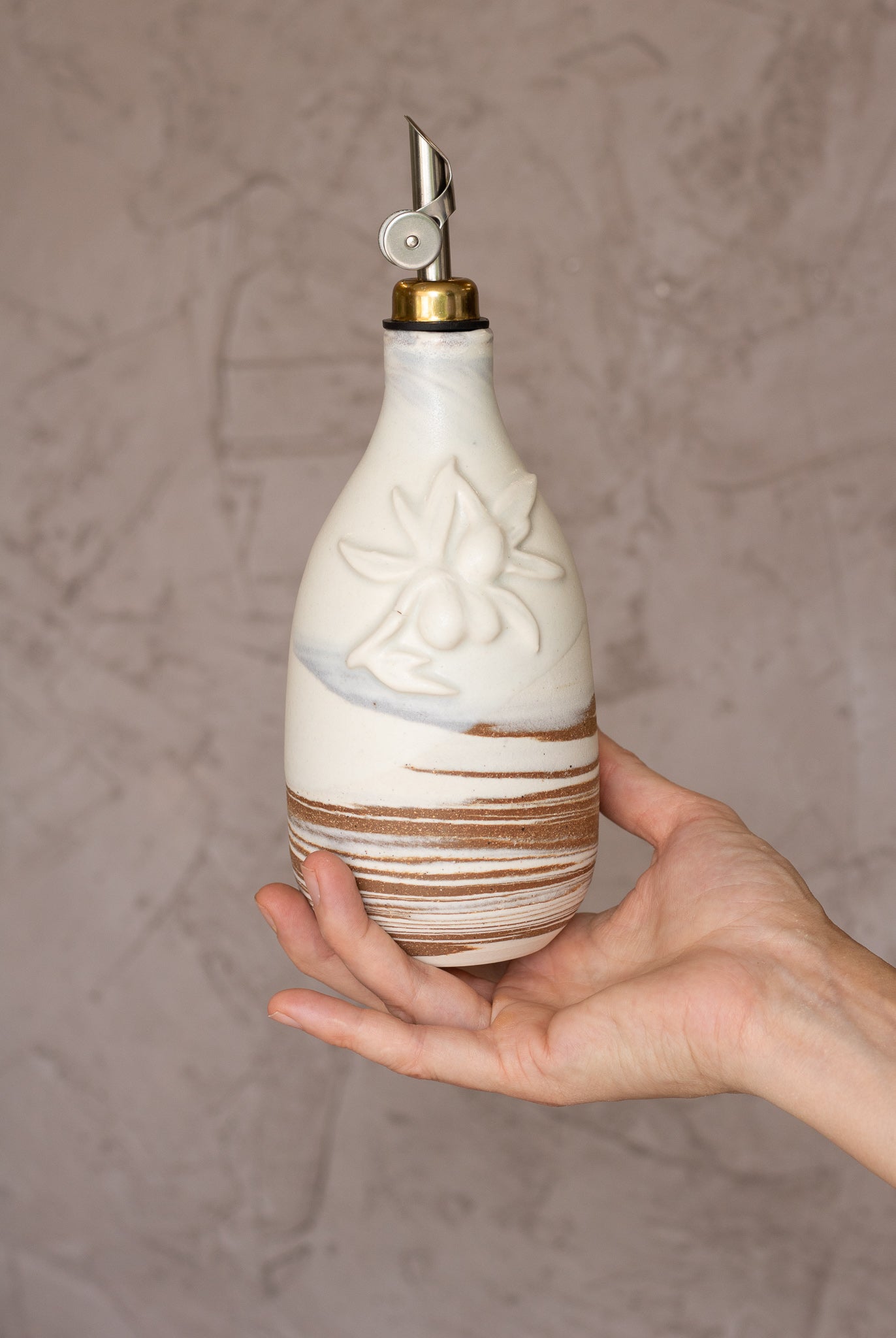 Olive Oil Cruet in Matte White