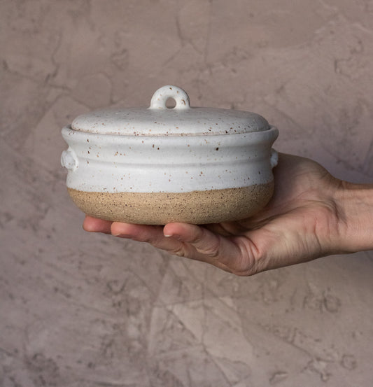 Matte White Compartment Salt or Spice Cellar