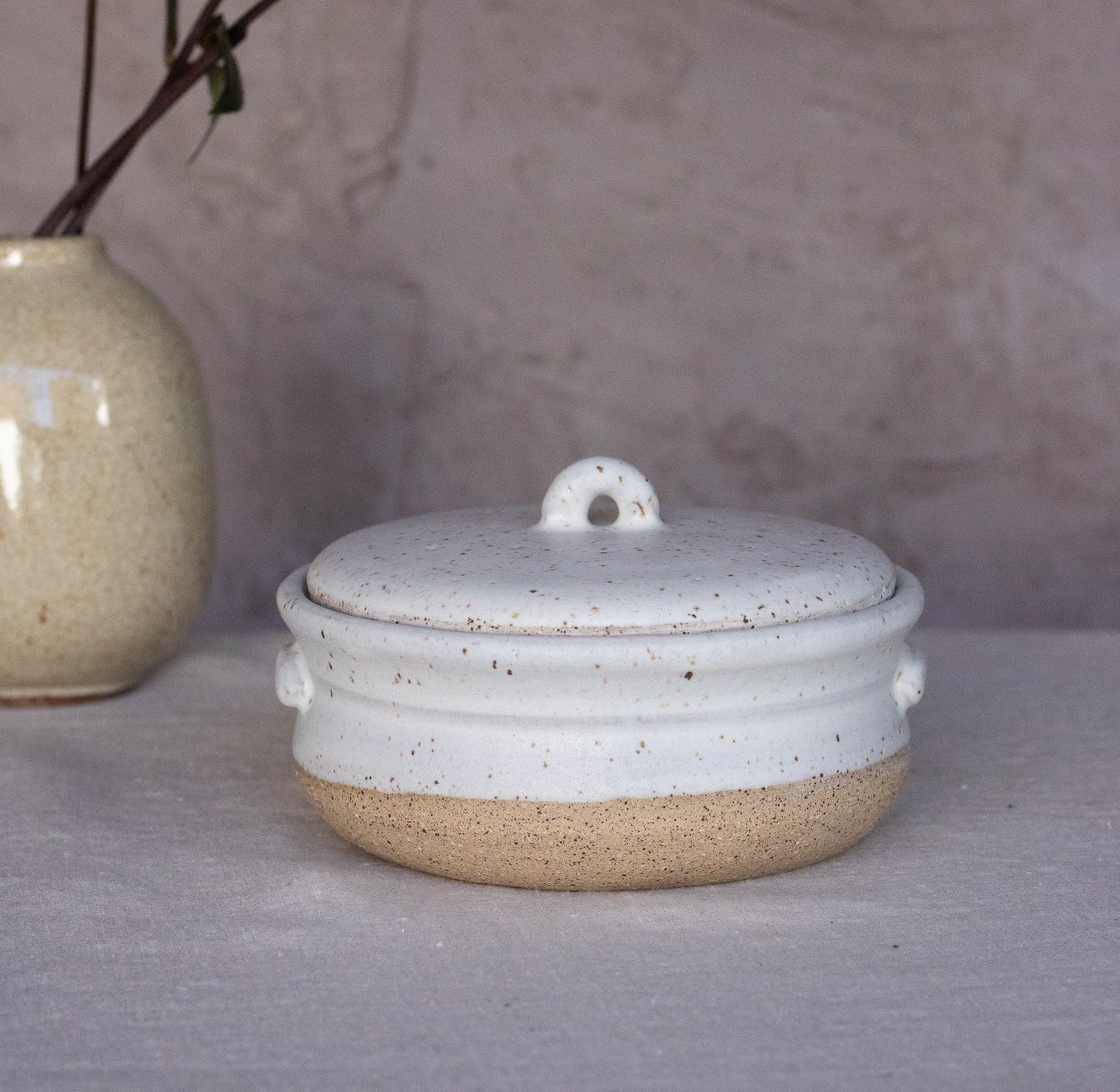 Matte White Compartment Salt or Spice Cellar