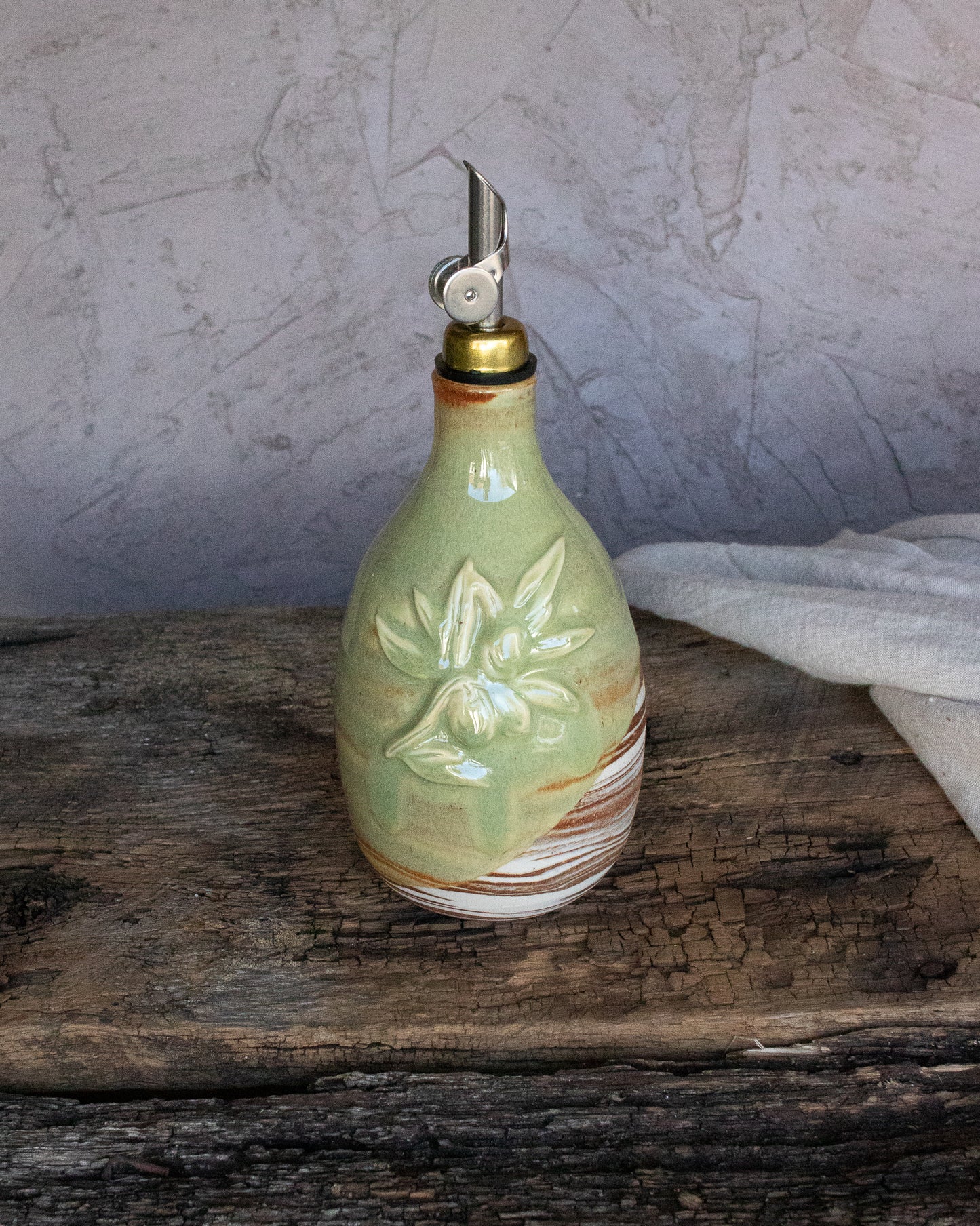 Olive Oil Cruet in Sage Green