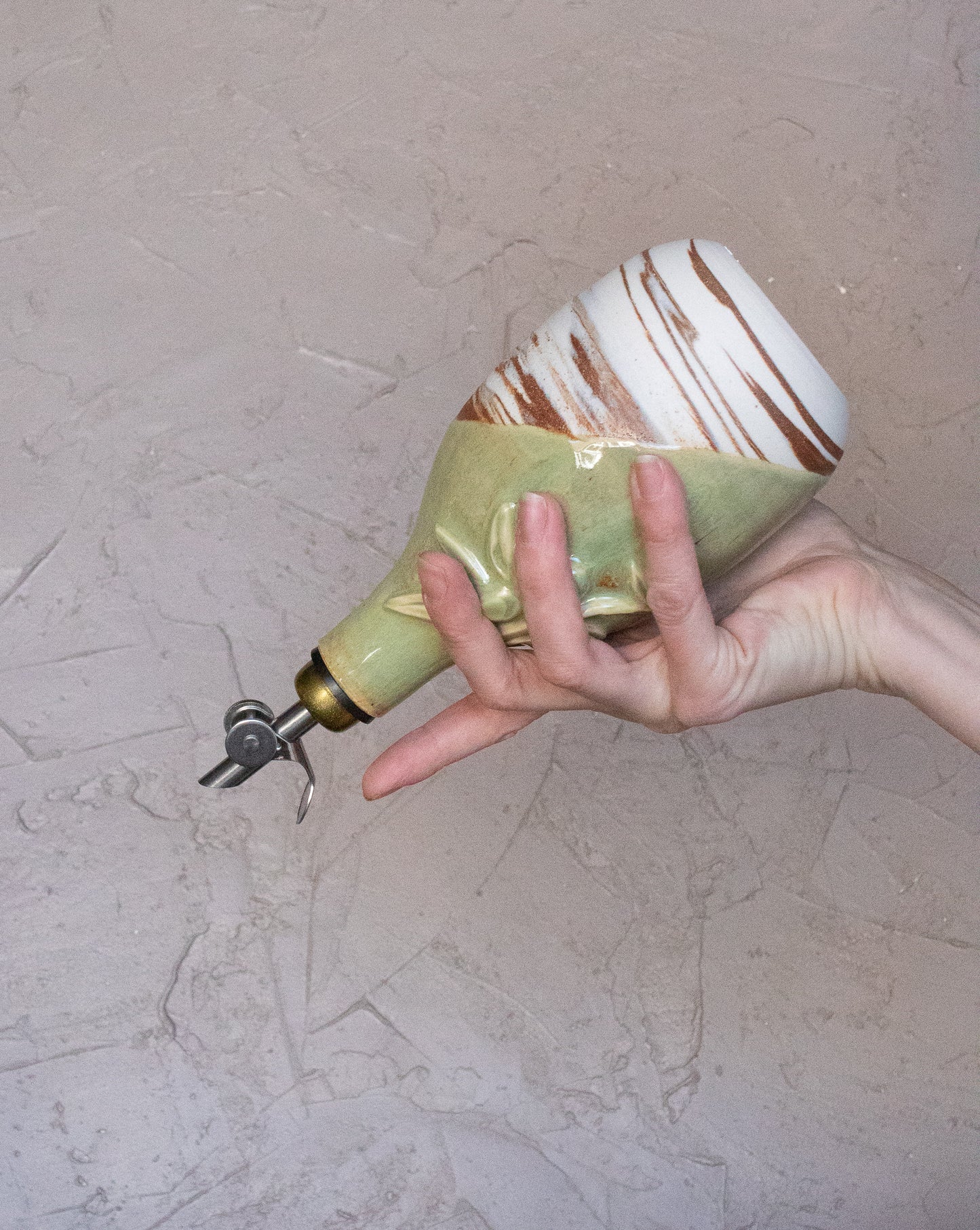 Olive Oil Cruet in Sage Green