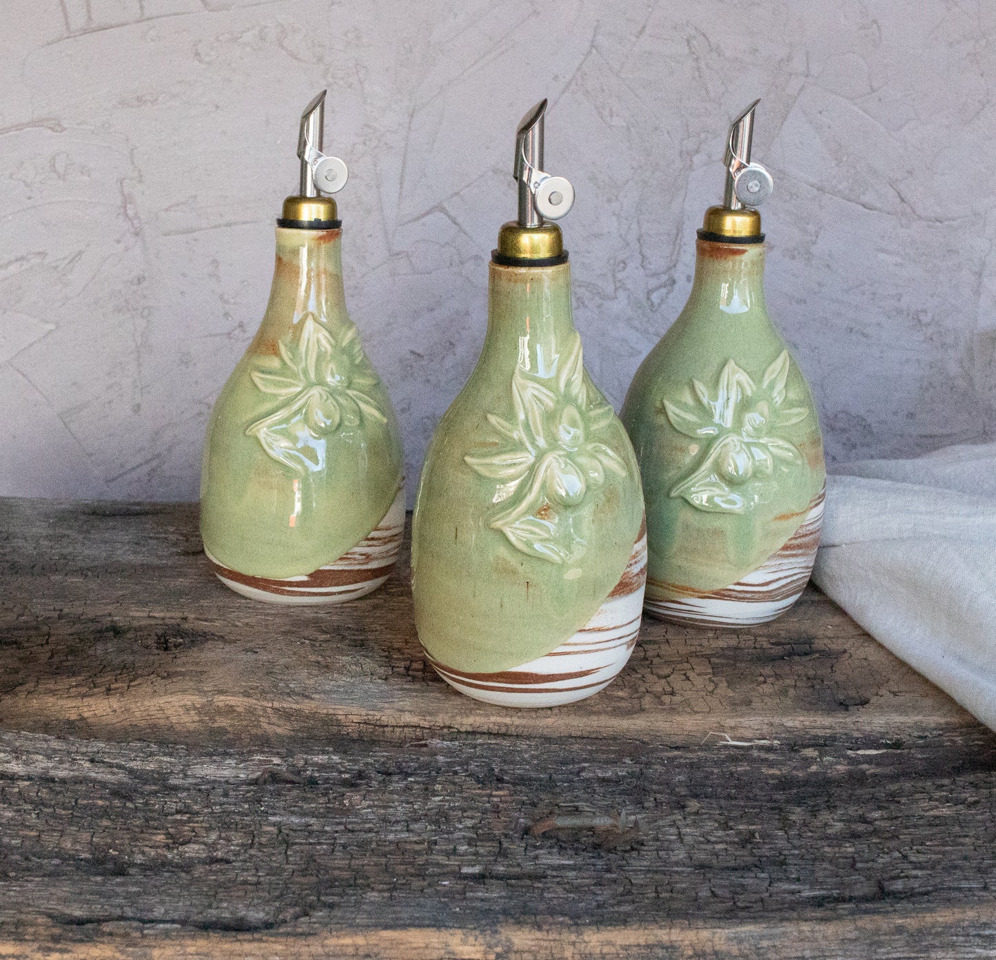Olive Oil Cruet in Sage Green
