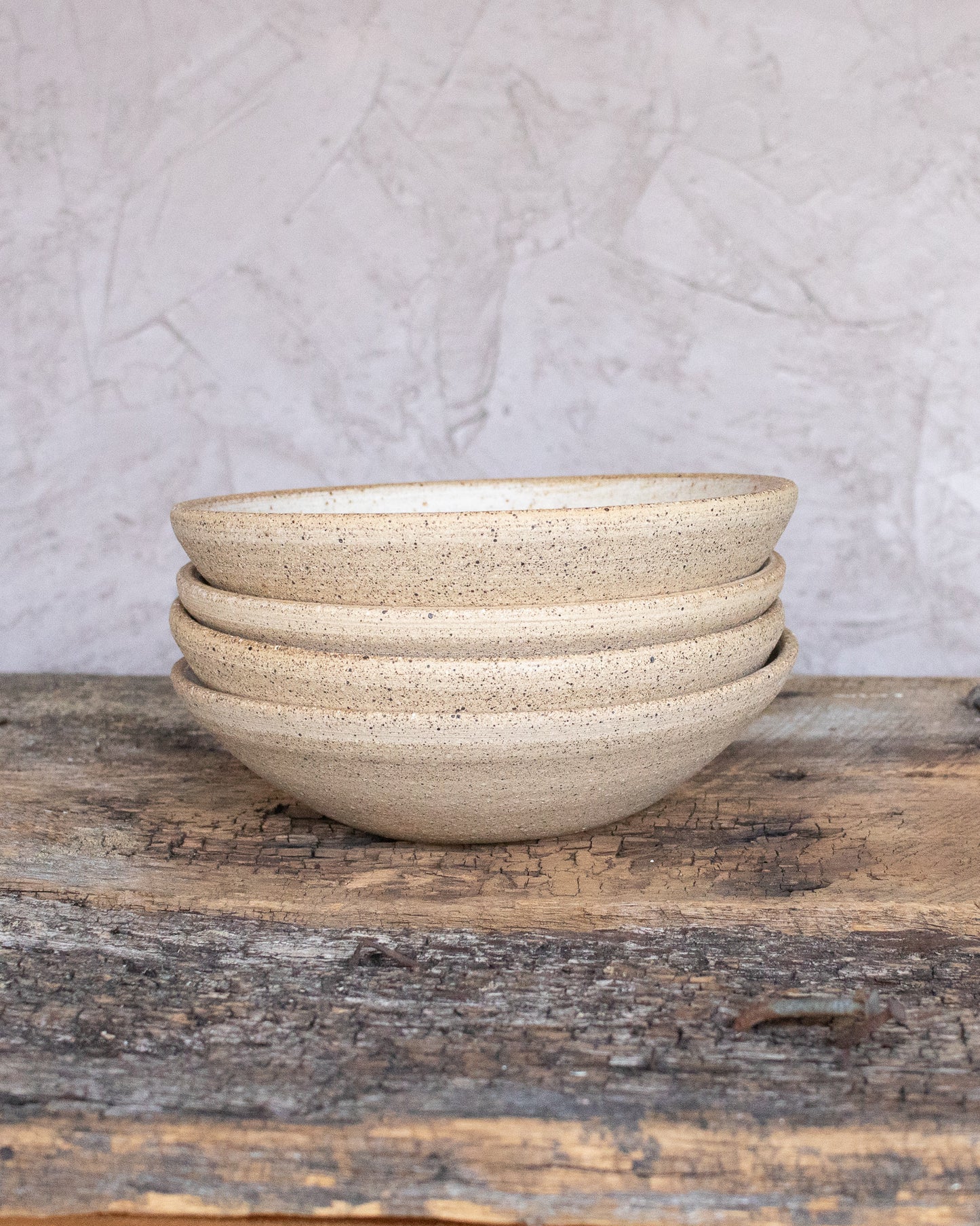 Second Quality: Shallow Breakfast Bowl in Brush Stroke over Stoneware