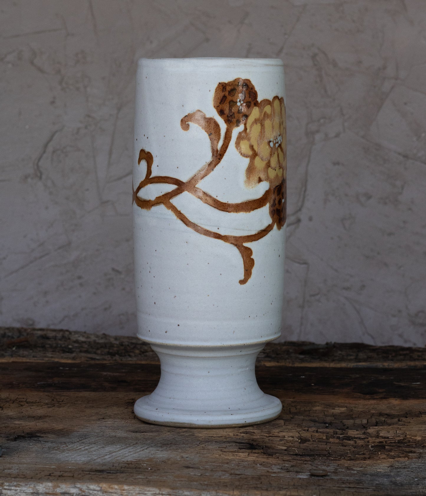Sepia Floral Pedestal Vase 1