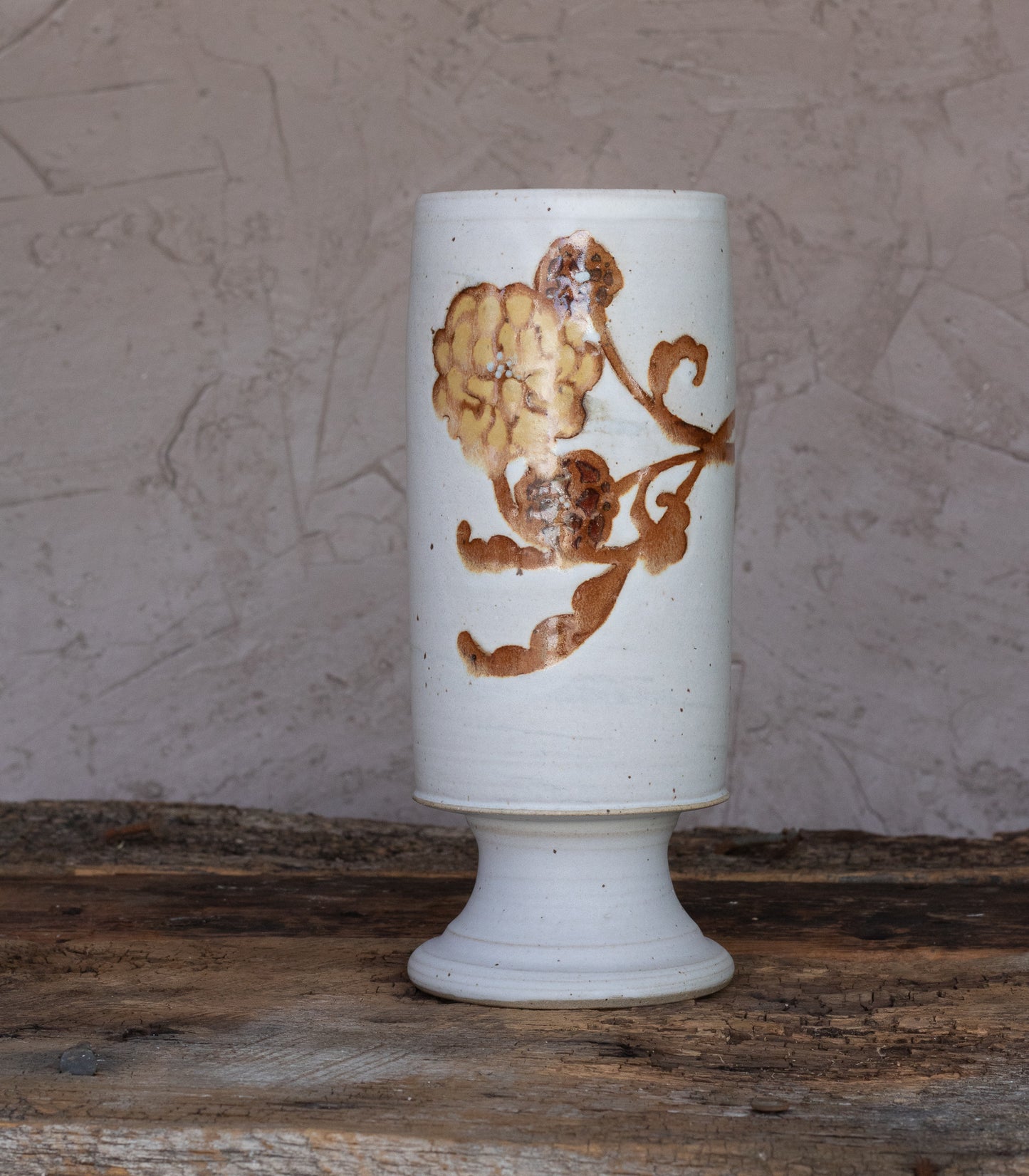 Sepia Floral Pedestal Vase 2