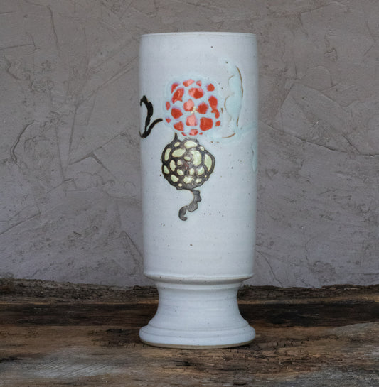 Light and Dark Floral Pedestal Vase 2