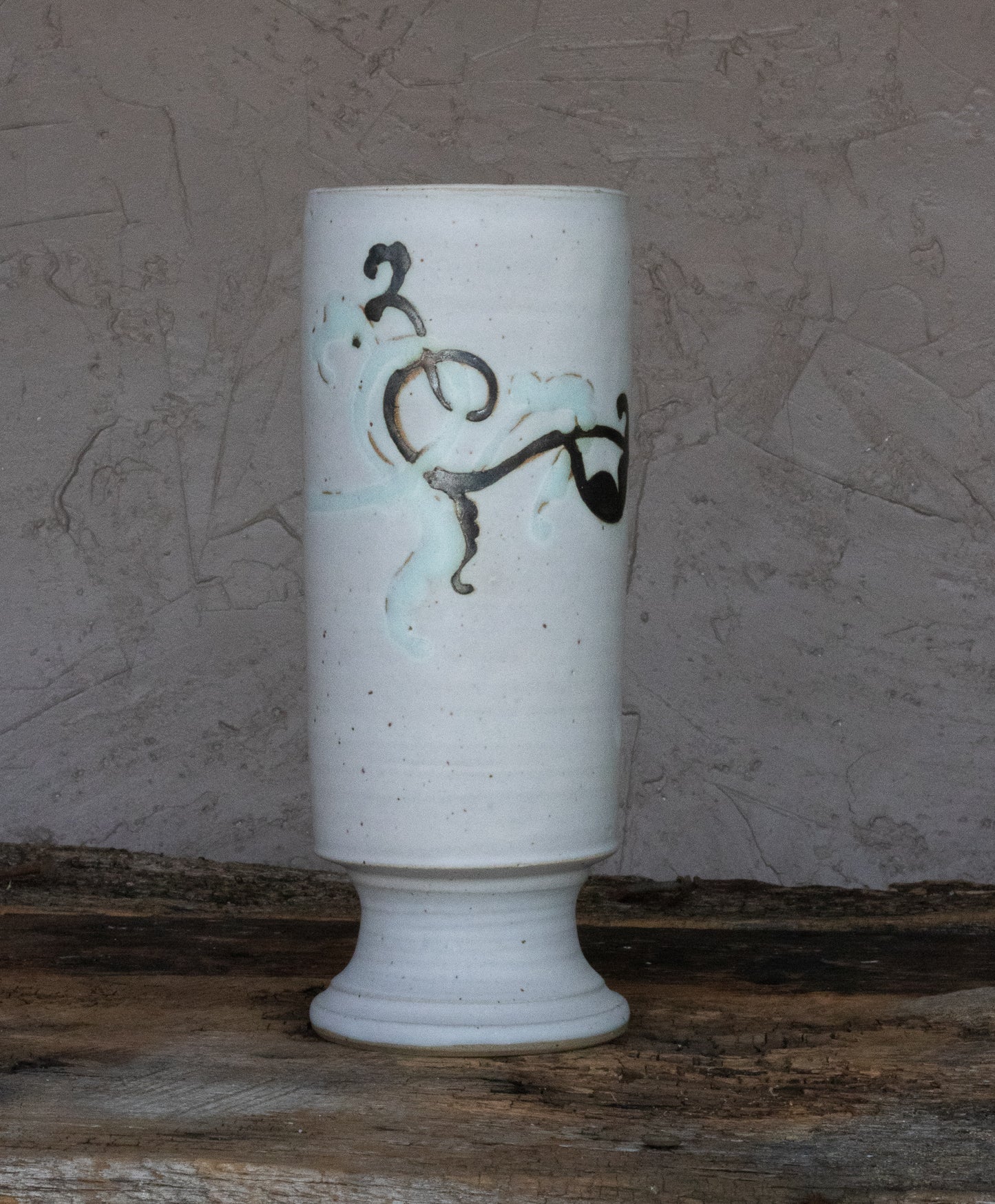 Light and Dark Floral Pedestal Vase 2
