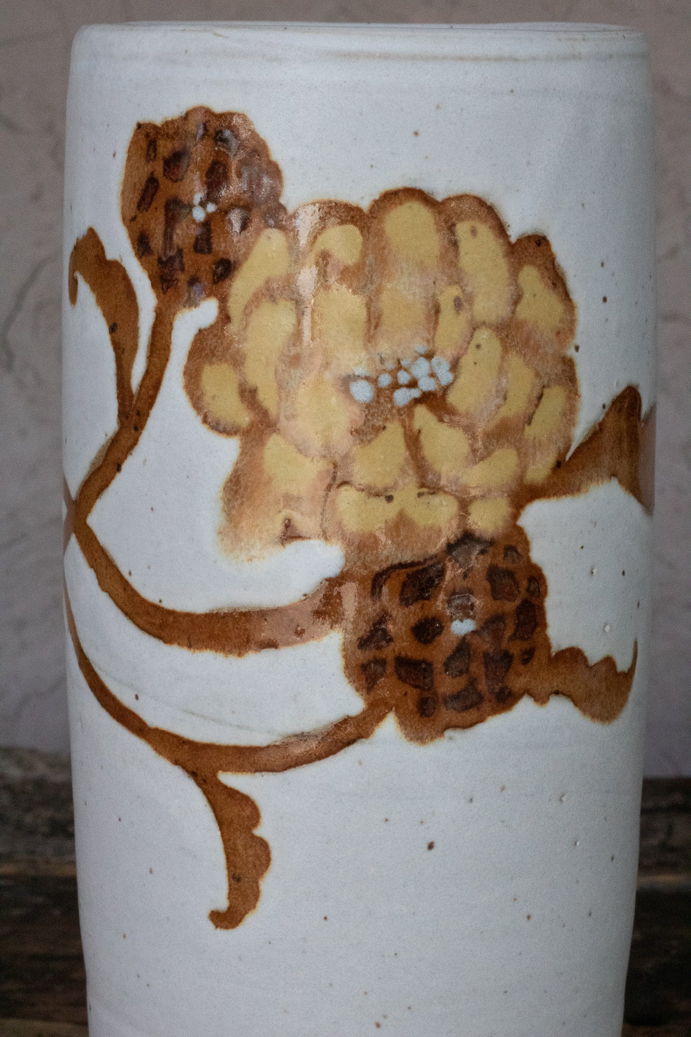 Sepia Floral Pedestal Vase 1