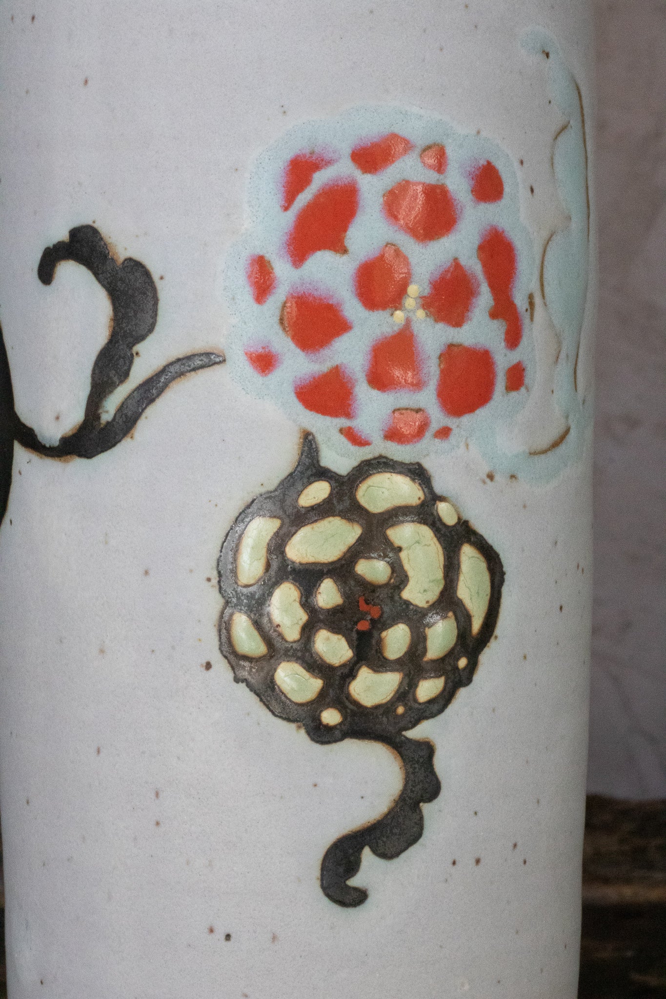 Light and Dark Floral Pedestal Vase 2
