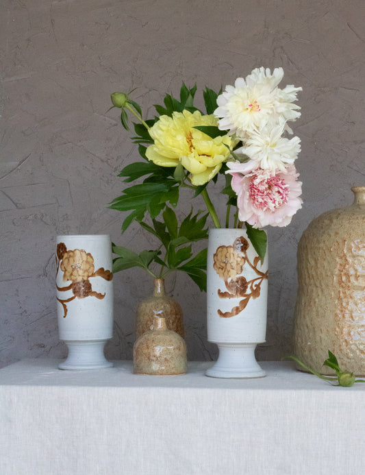 Sepia Floral Pedestal Vase 2