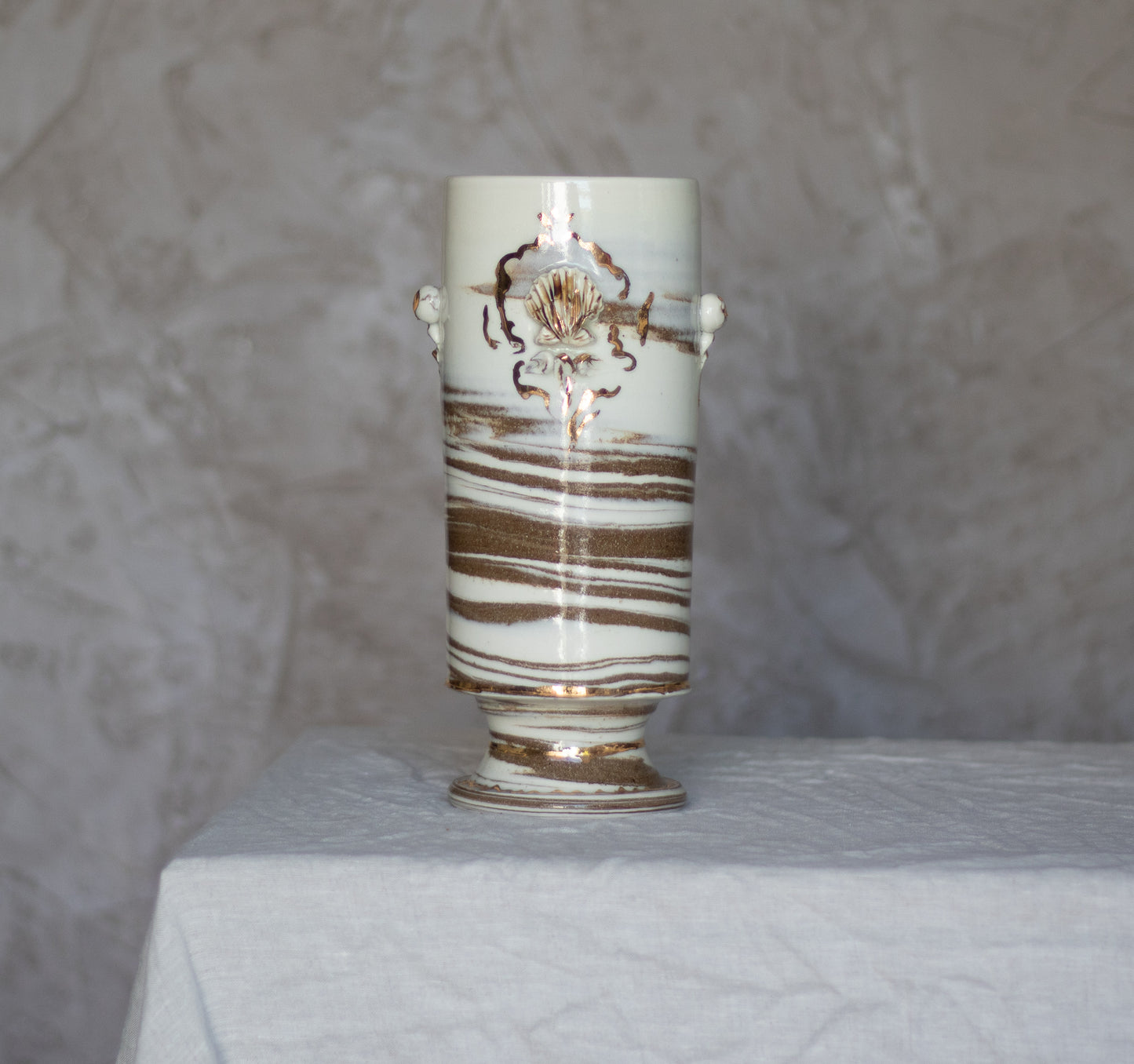 Marbled Pedestal Vase 4