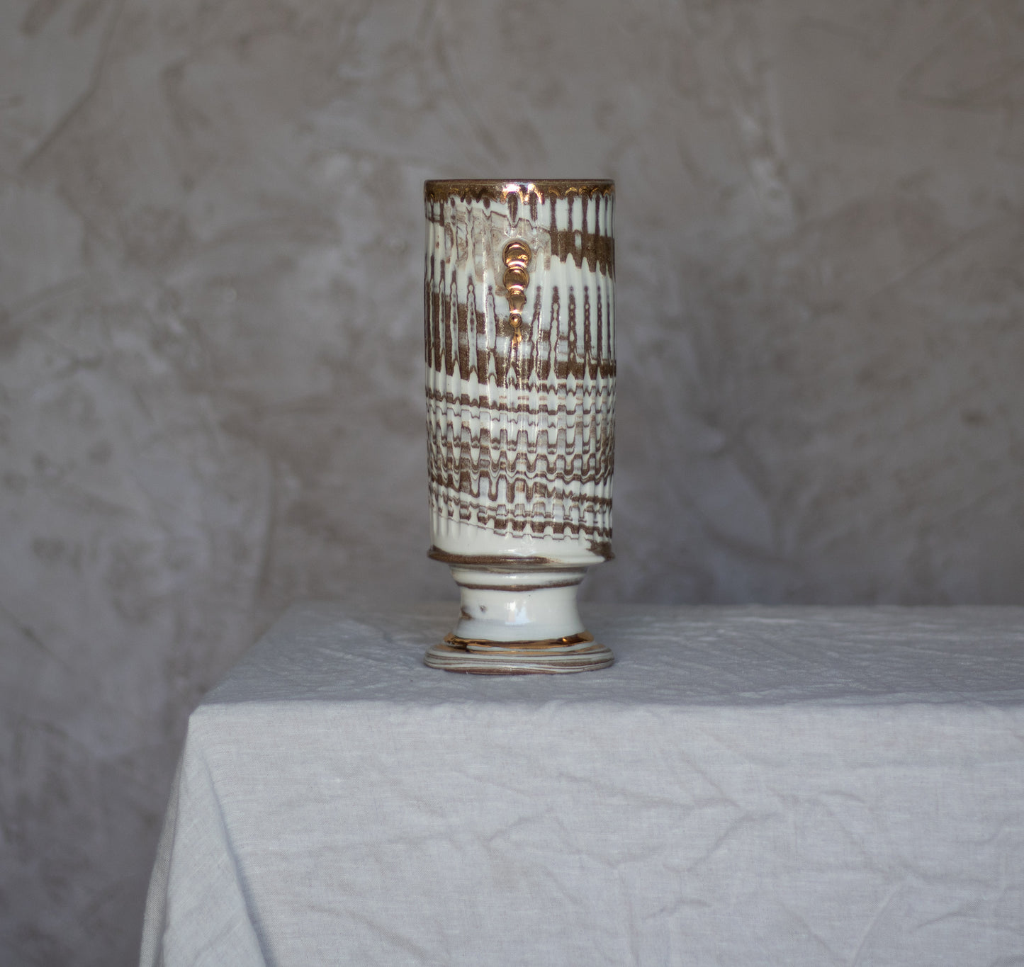 Marbled Pedestal Vase 3