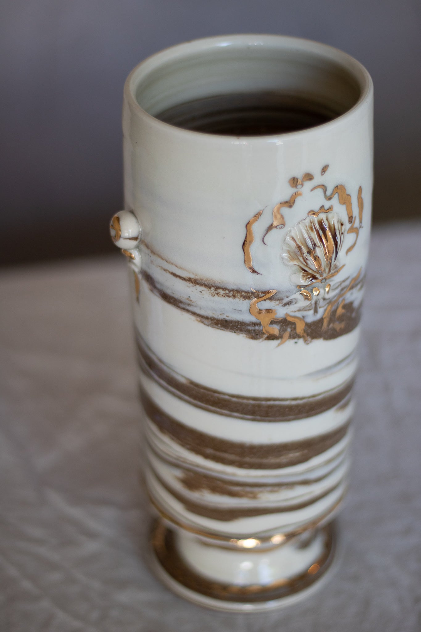 Marbled Pedestal Vase 4