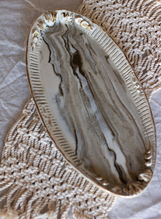 Large 15" Oval Sea Shell Platter