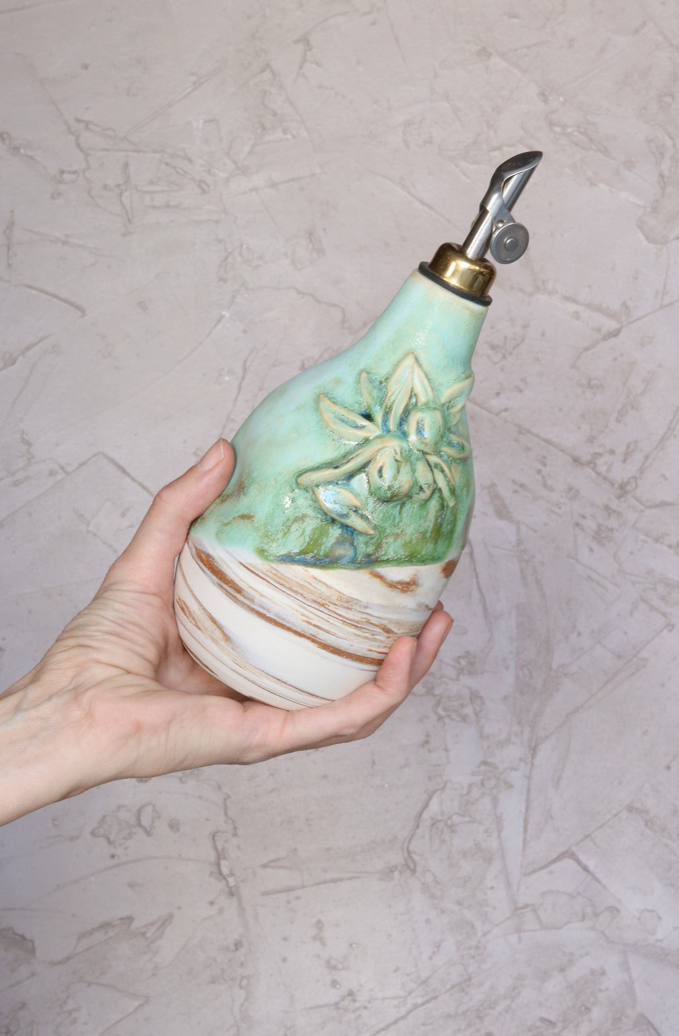 Emerald Green Oil Cruet