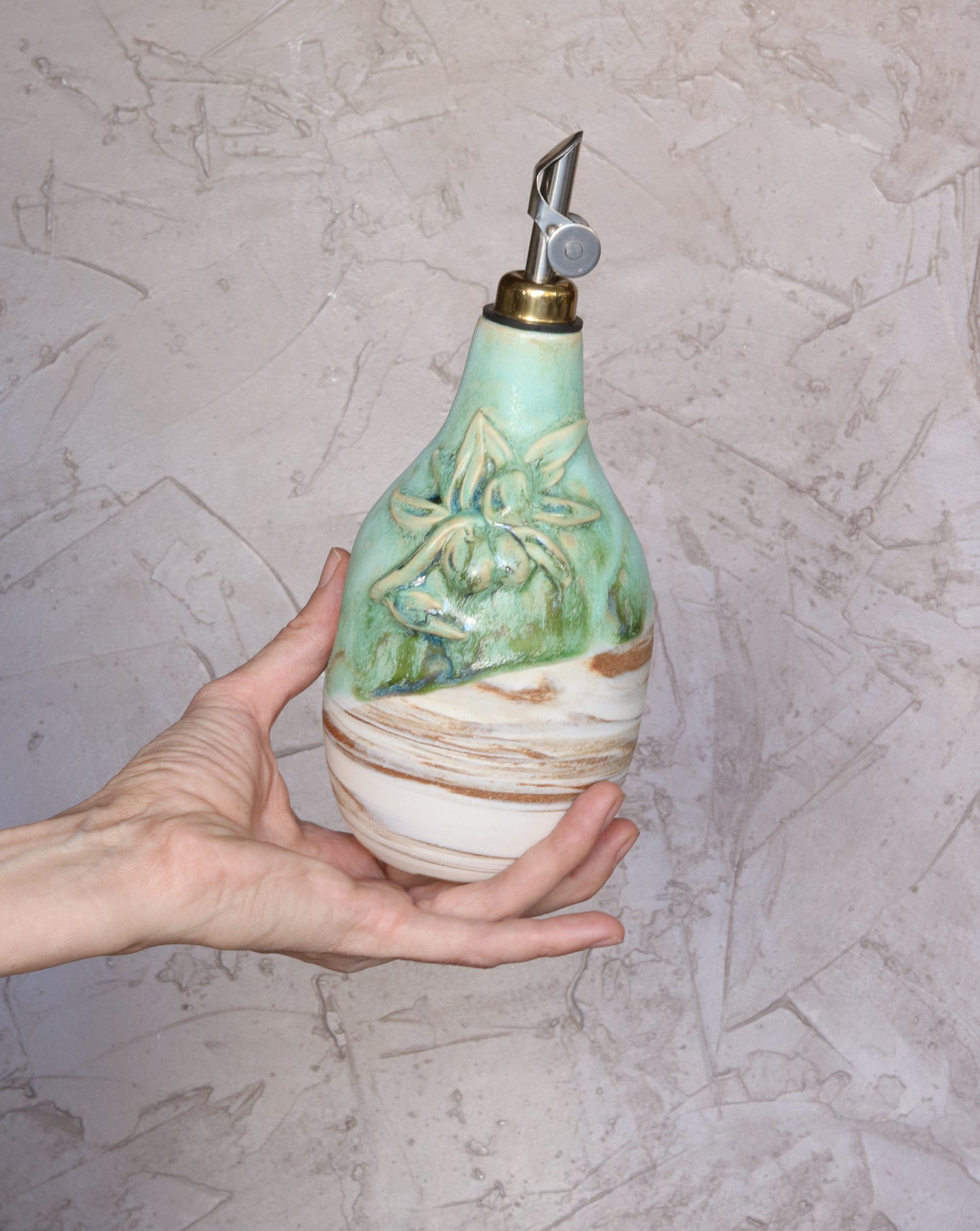 Emerald Green Oil Cruet