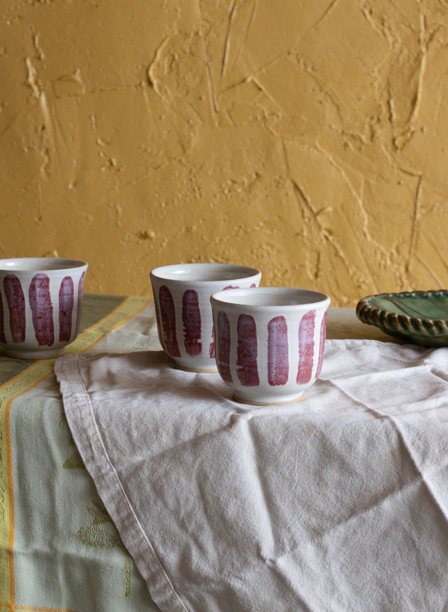 Stripe Painted Tea Cup (three colors!)