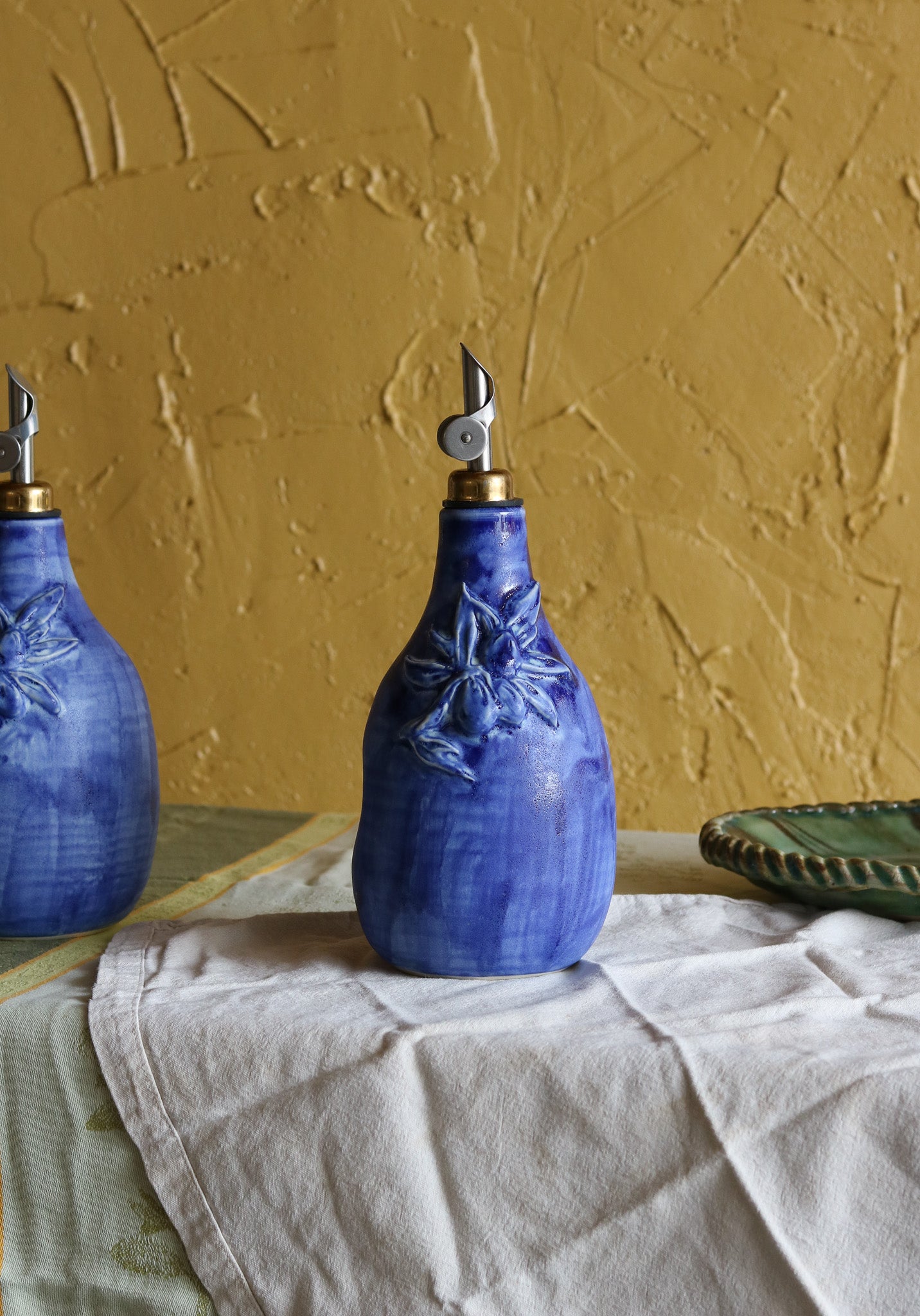 Cobalt Blue Wash Oil Cruet