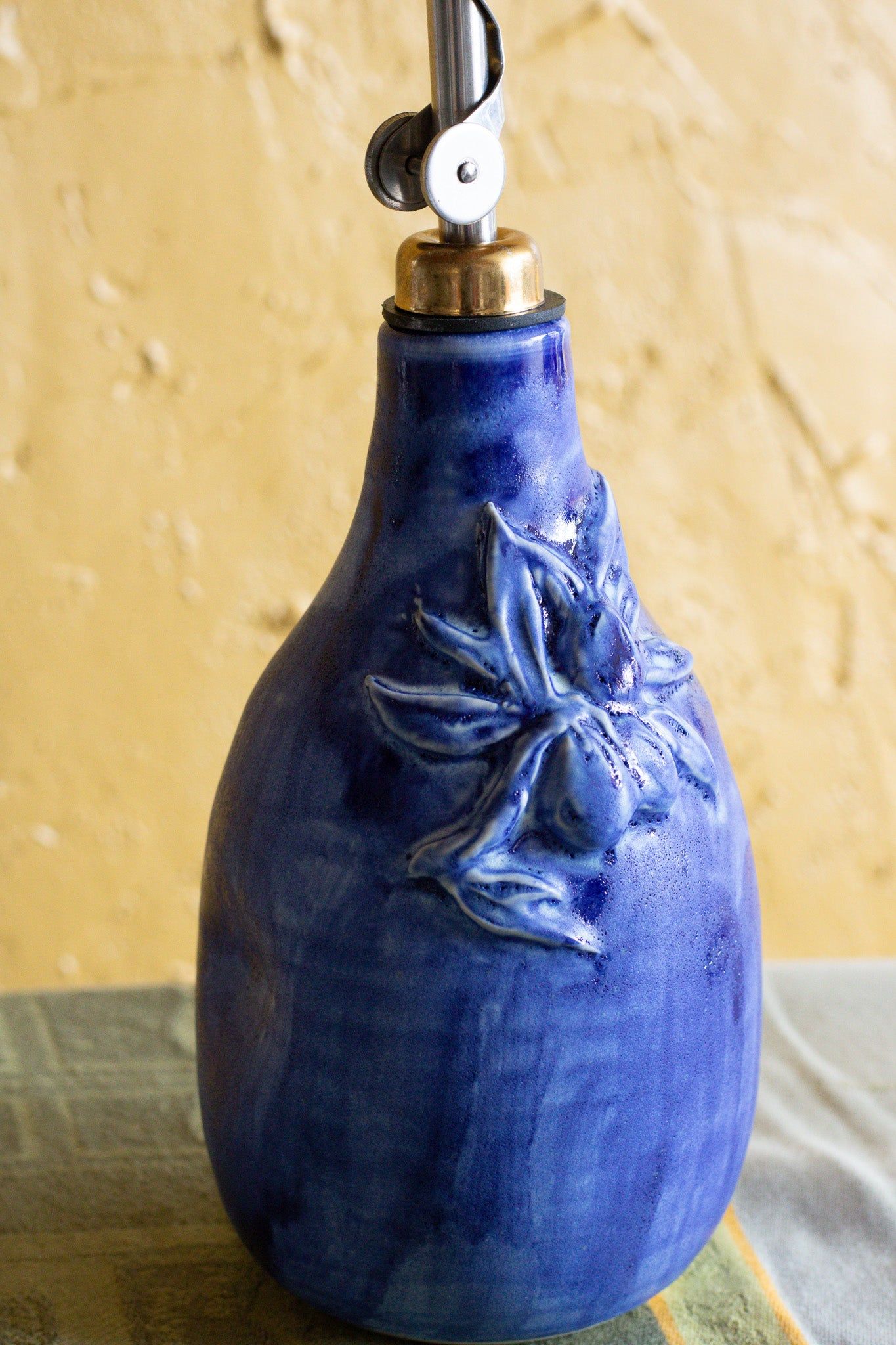 Cobalt Blue Wash Oil Cruet