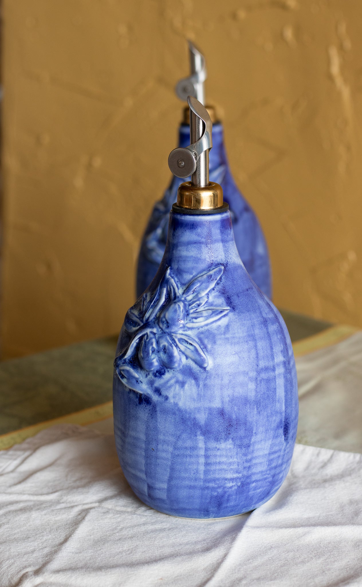 Cobalt Blue Wash Oil Cruet