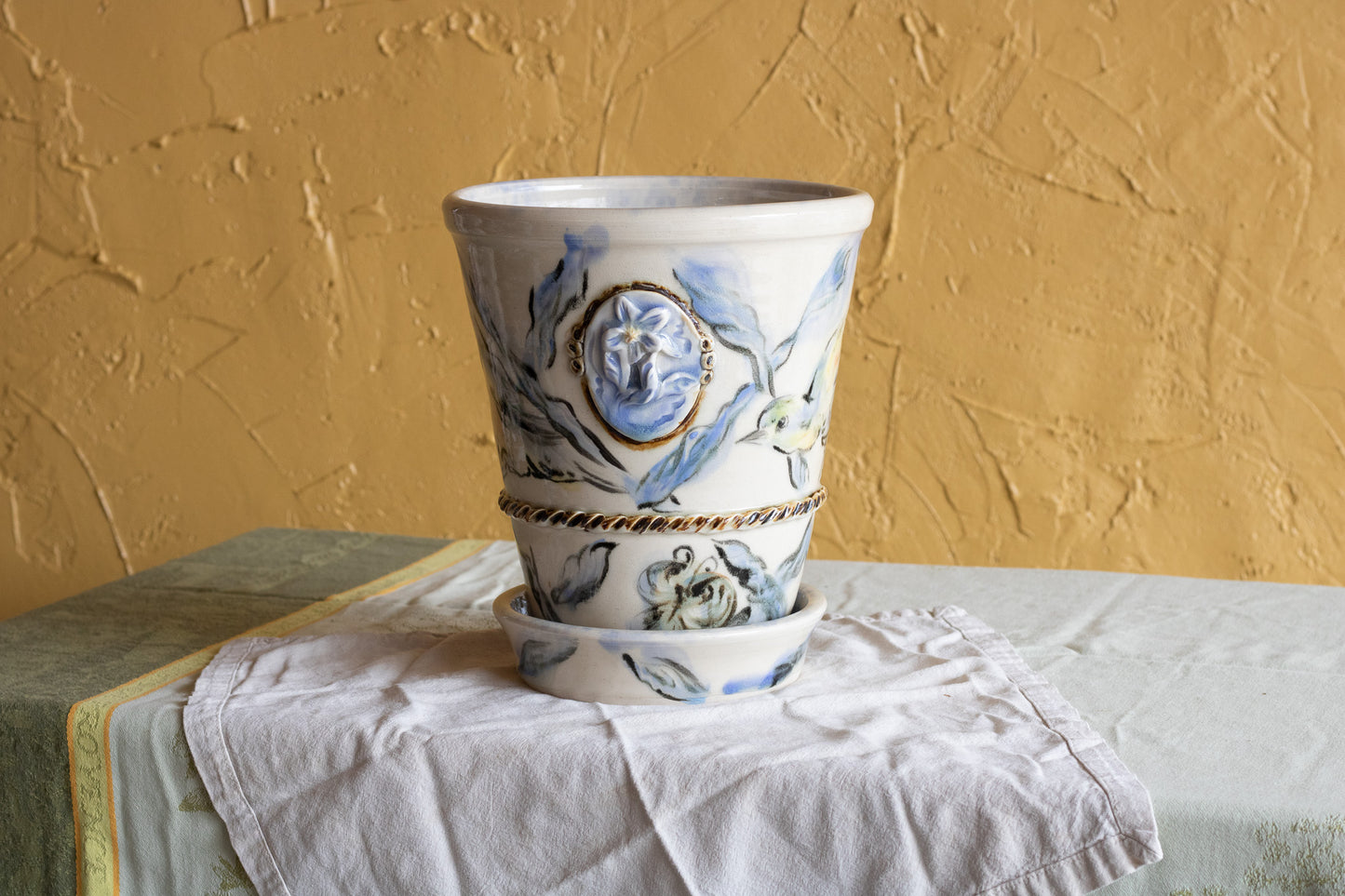 Blue Warbler Plant Pot