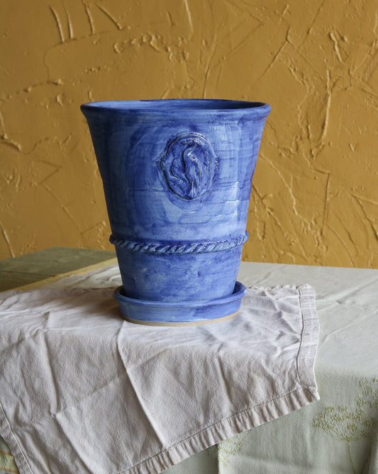 Cobalt Blue Heron Plant Pot