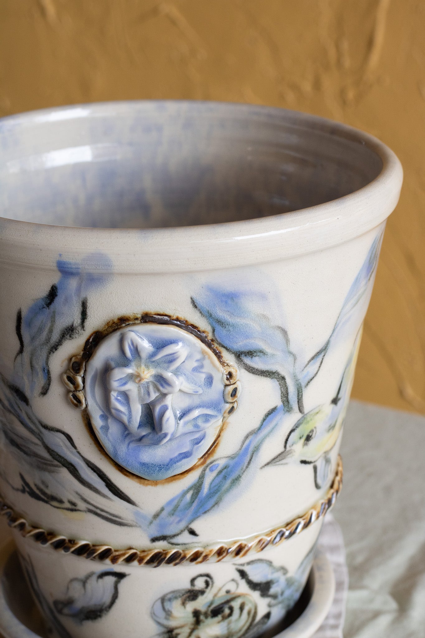 Blue Warbler Plant Pot