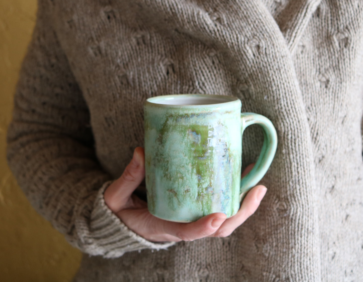 Variegated Moss Green 16 oz Folkware Mug