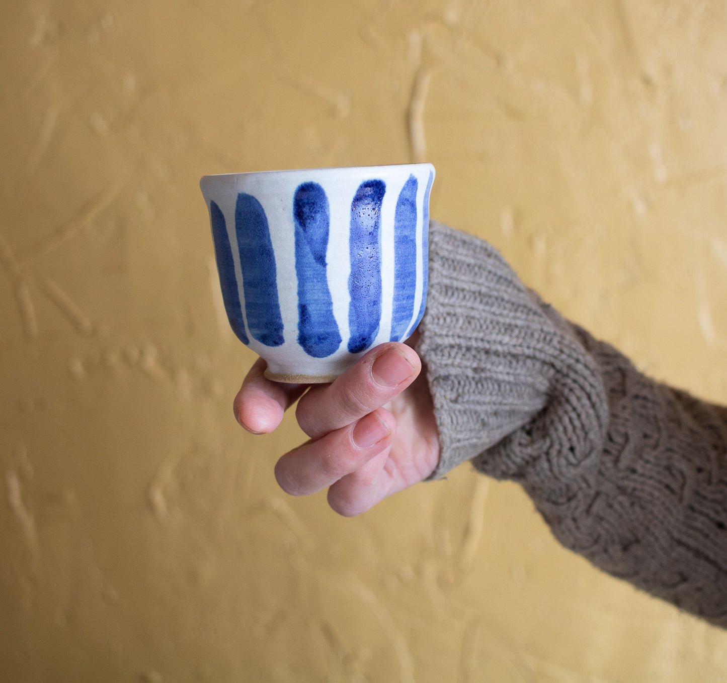 Stripe Painted Tea Cup (three colors!)