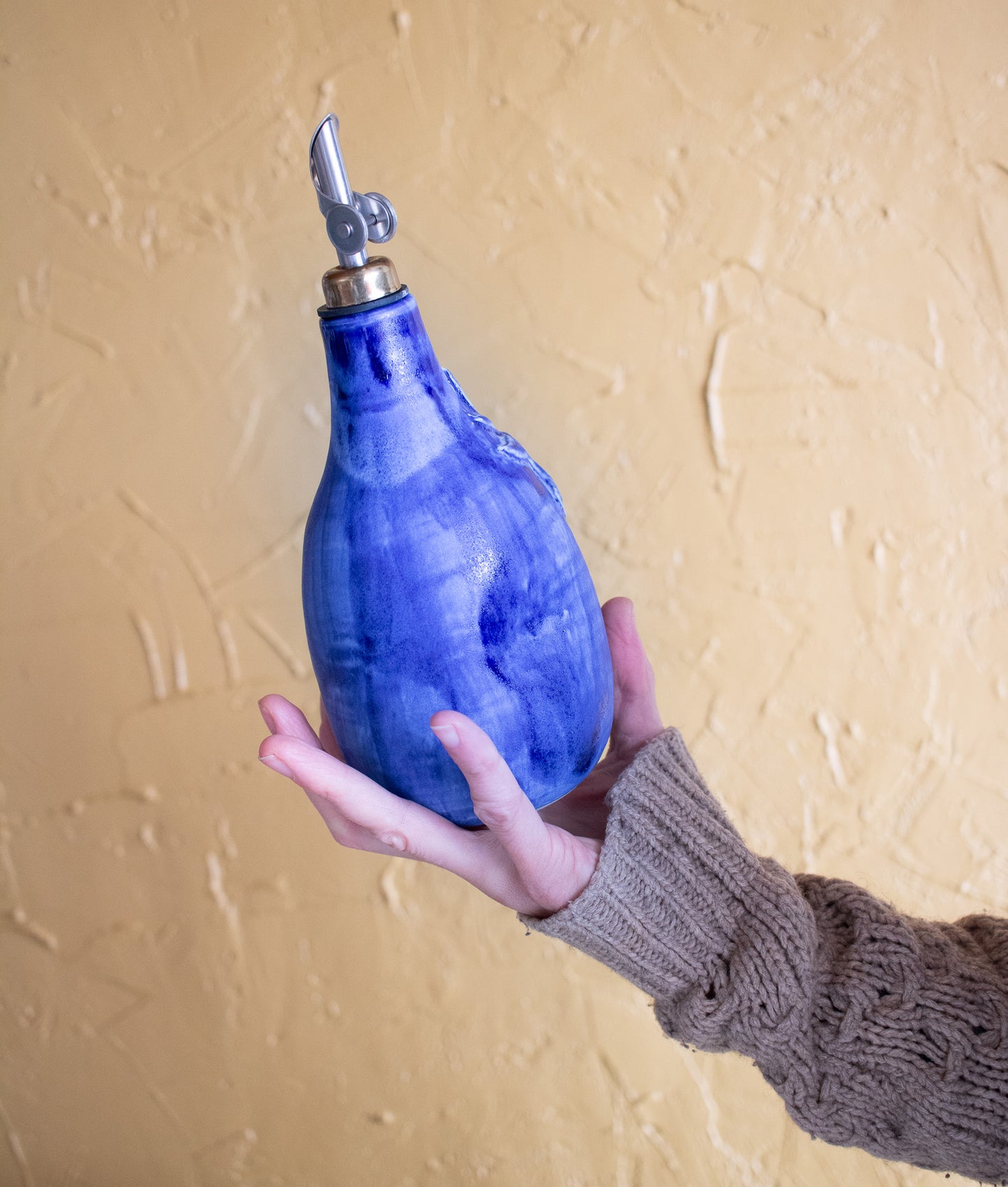 Cobalt Blue Wash Oil Cruet