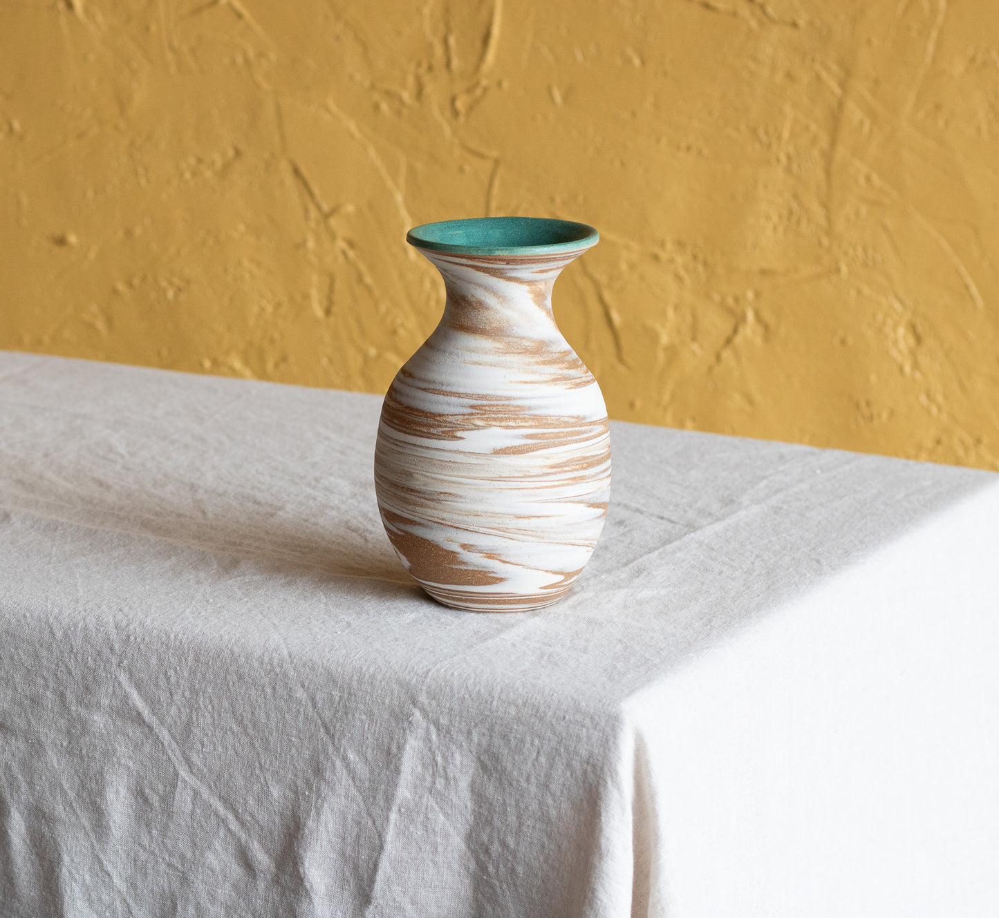 Marbled Vase with Turquoise Rim (2)
