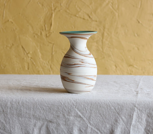 Marbled Vase with Turquoise Rim (3)