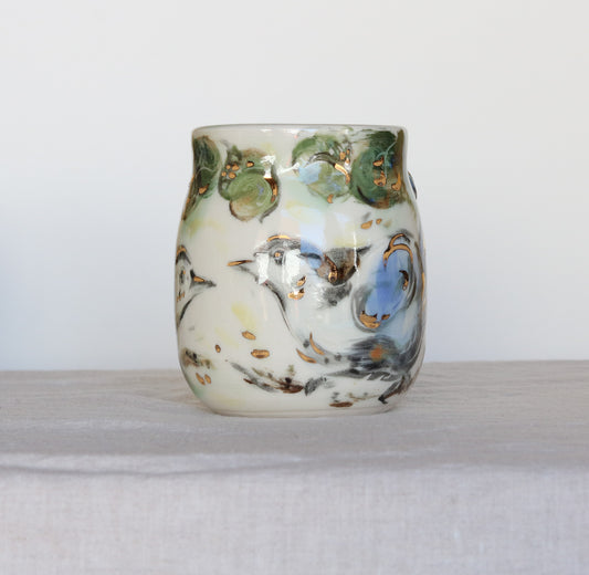 Red Breasted Nuthatch with Acorn/Oak detail