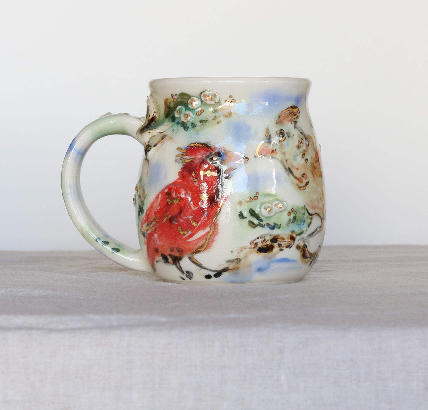Cardinal and Floral Brush