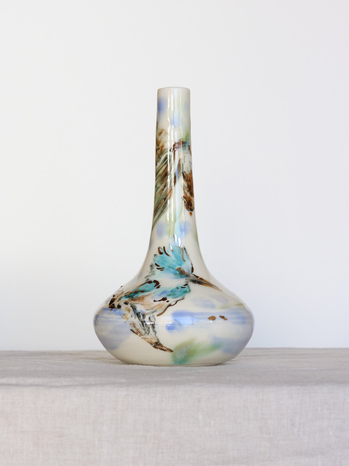 Kingfisher Narrow Neck Vase