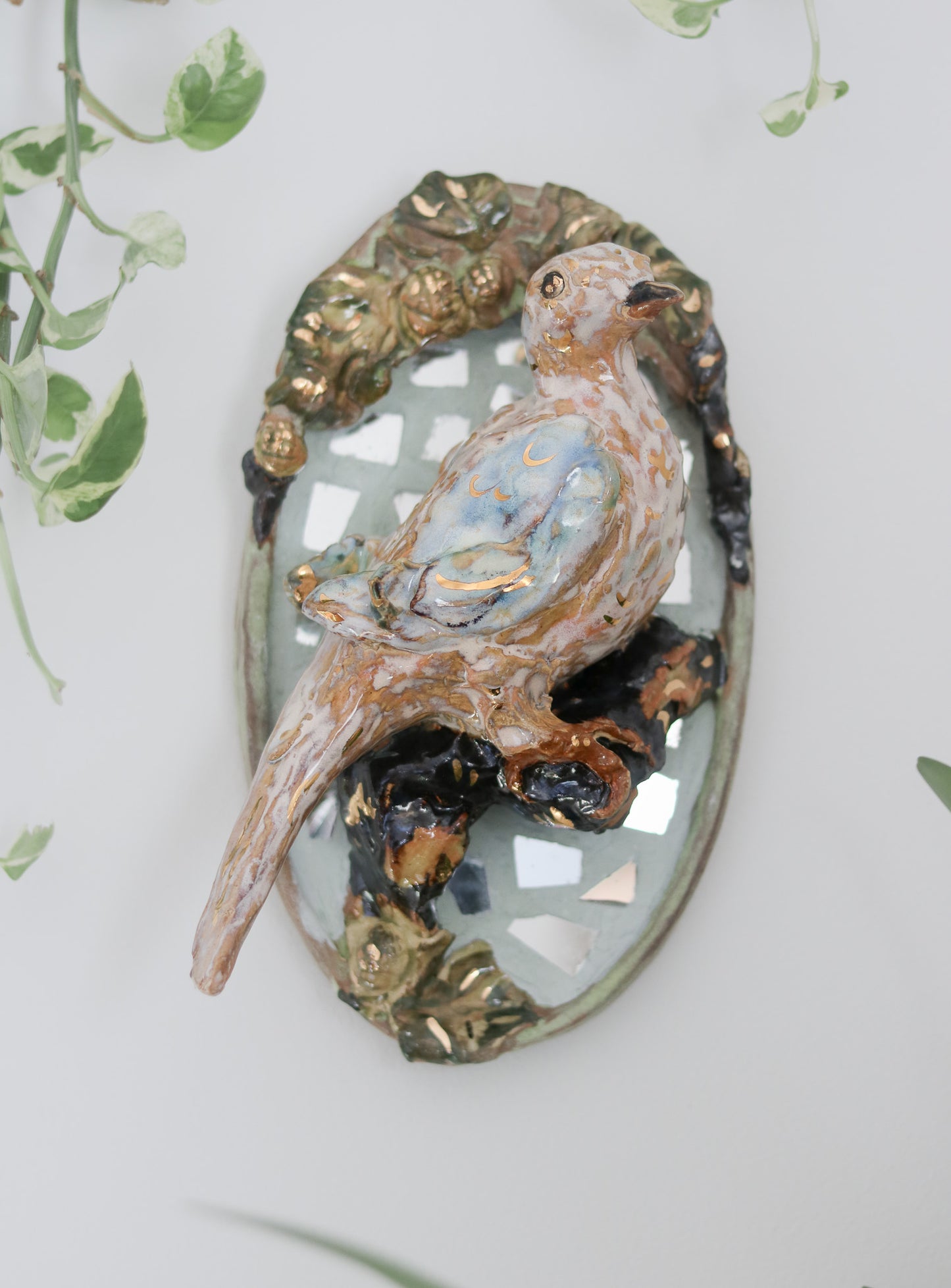 Mourning Dove and Acorn detail Wall Plaque