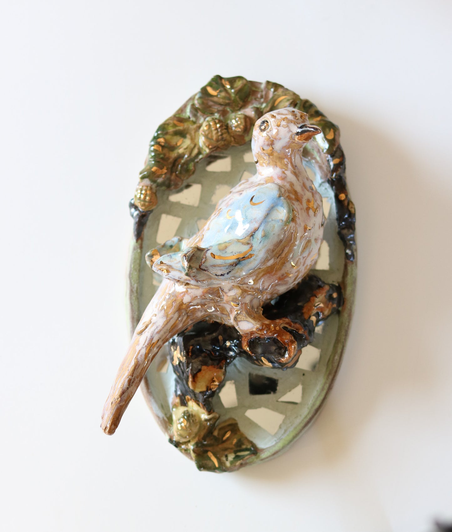 Mourning Dove and Acorn detail Wall Plaque
