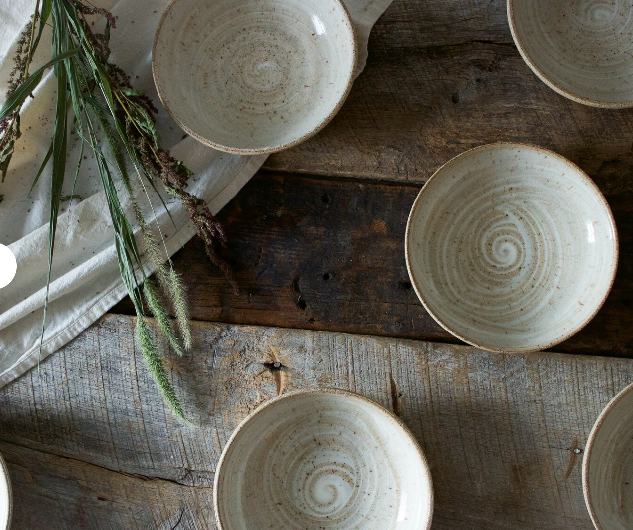 White Brush Stroke Shallow Side Bowl