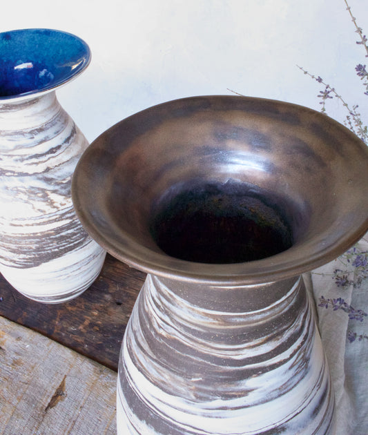 Extra Large Flared Vase with Bronze Accent