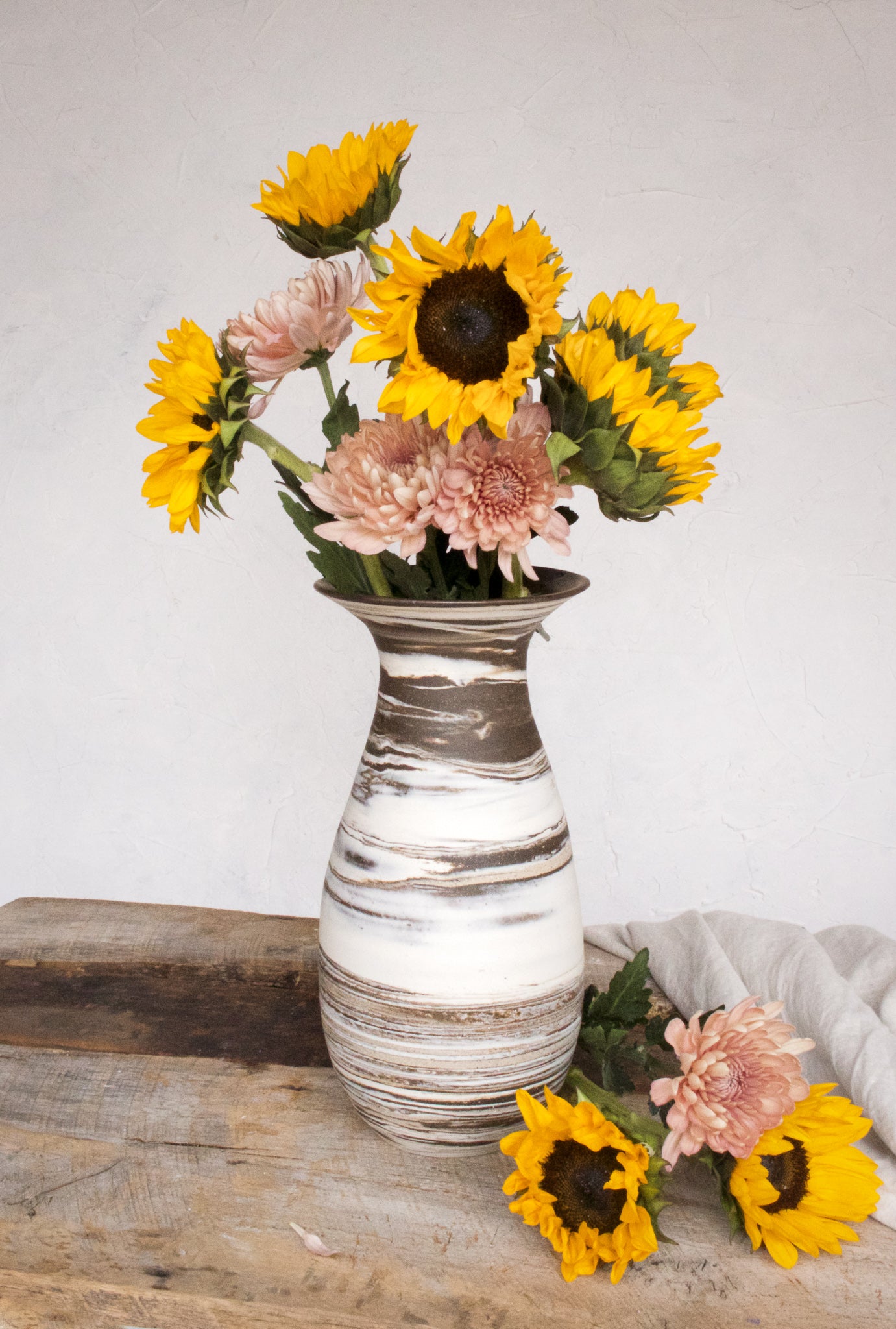 Extra Large Flared Vase with Bronze Accent