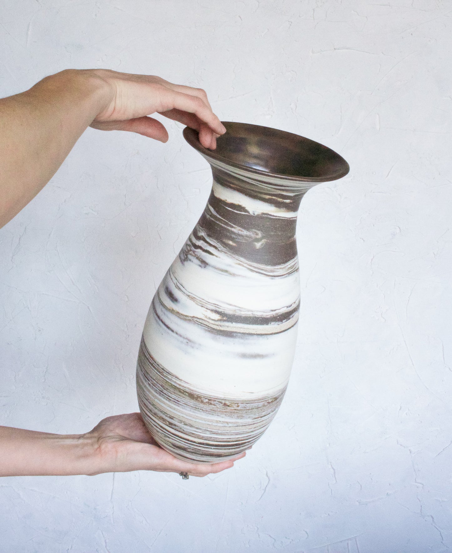 Extra Large Flared Vase with Bronze Accent
