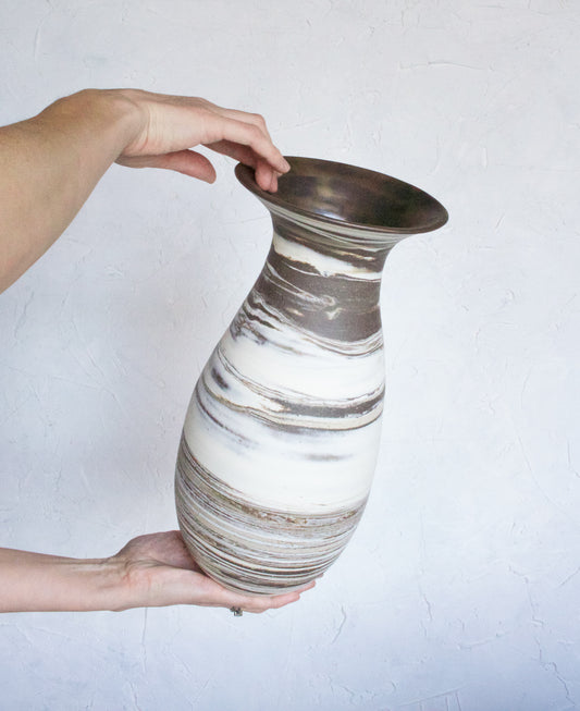 Extra Large Flared Vase with Bronze Accent