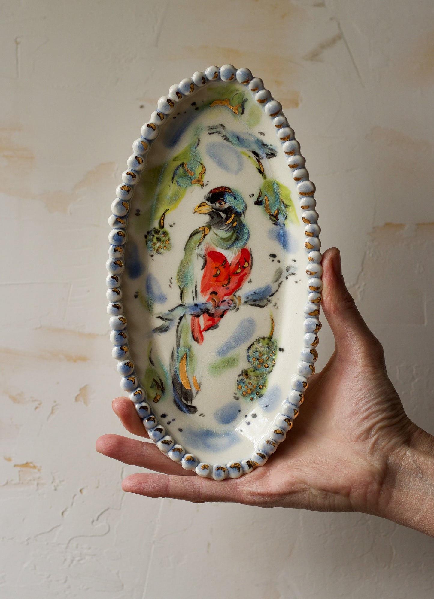 Elegant Trogon and Sycamore Trinket Dish