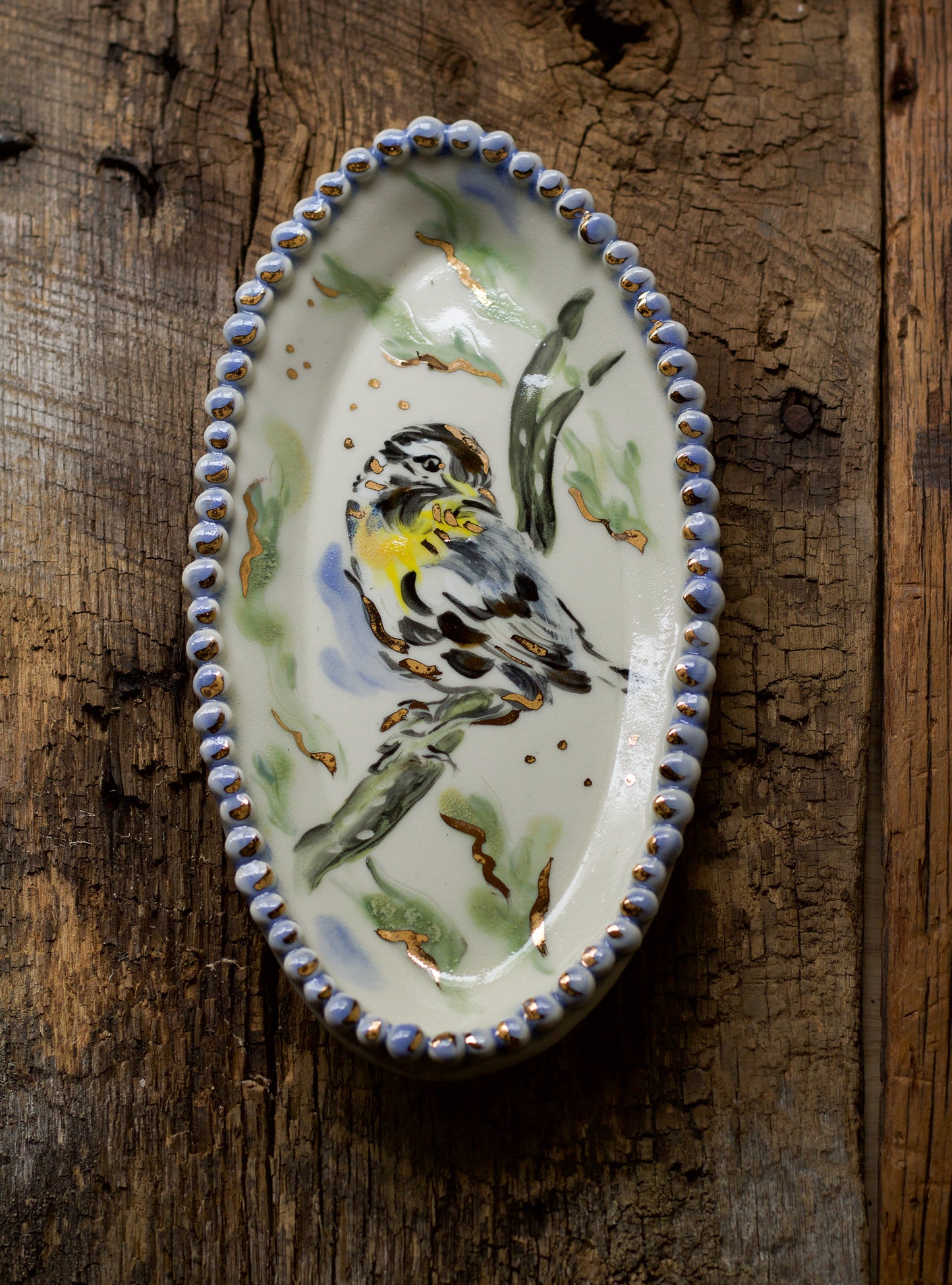 Yellow Throated Warbler Platter
