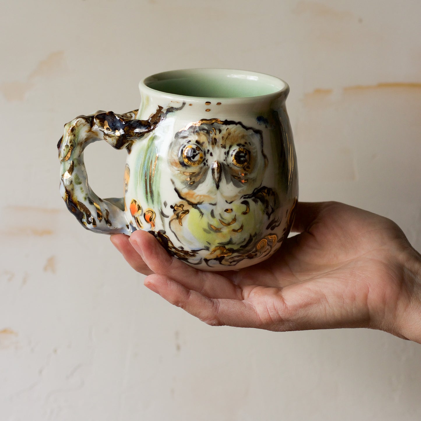 Saw Whet Owl with Pine and Fungi (Mug 1)