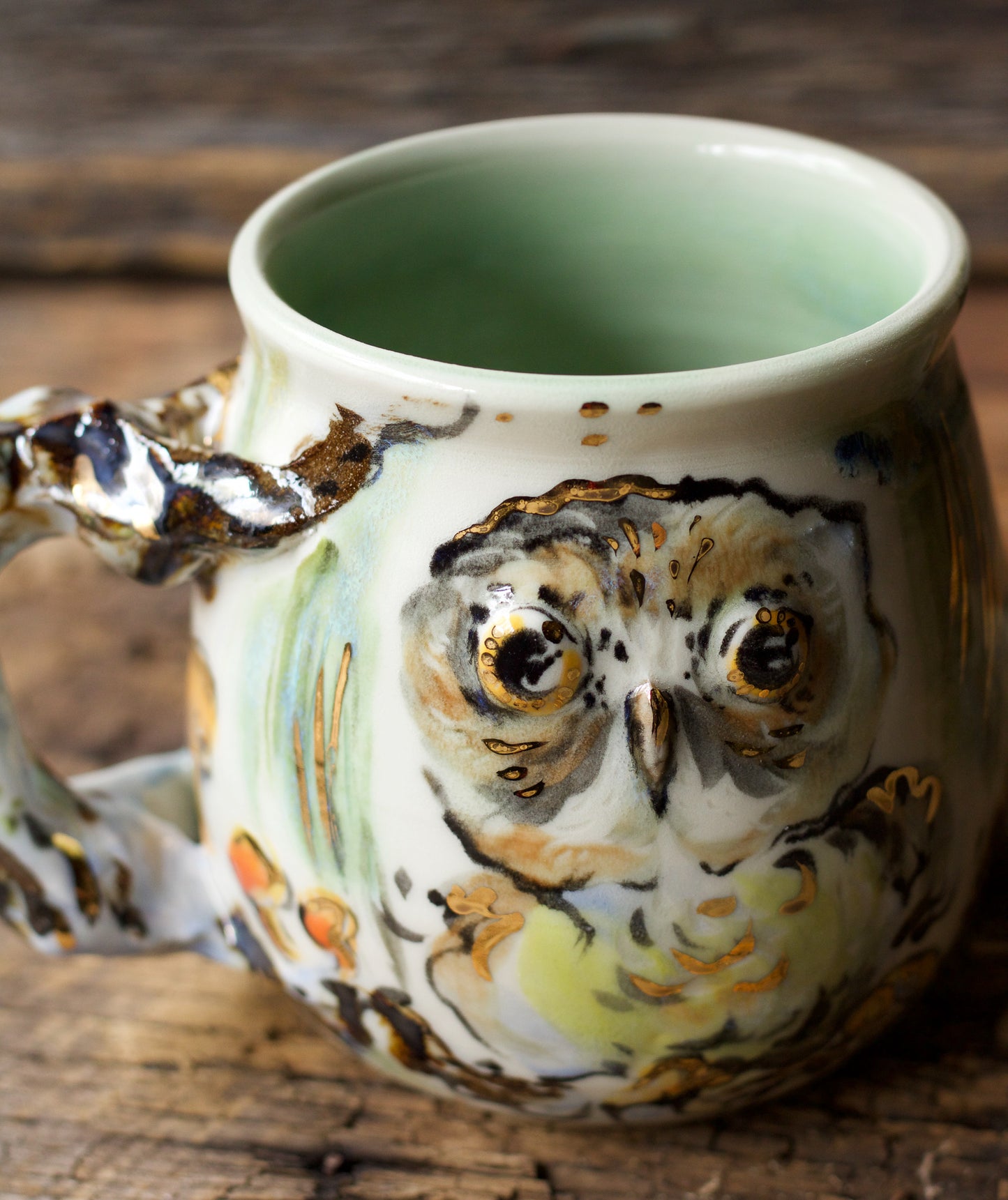 Saw Whet Owl with Pine and Fungi (Mug 1)