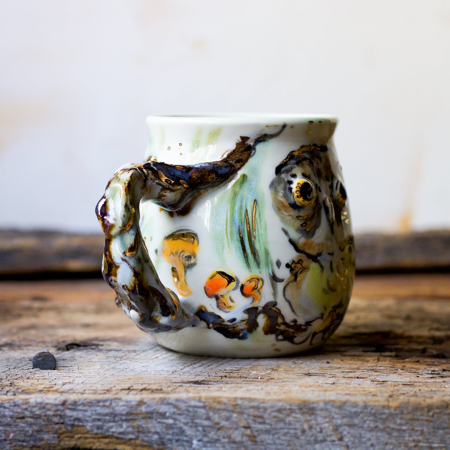 Saw Whet Owl with Pine and Fungi (Mug 1)
