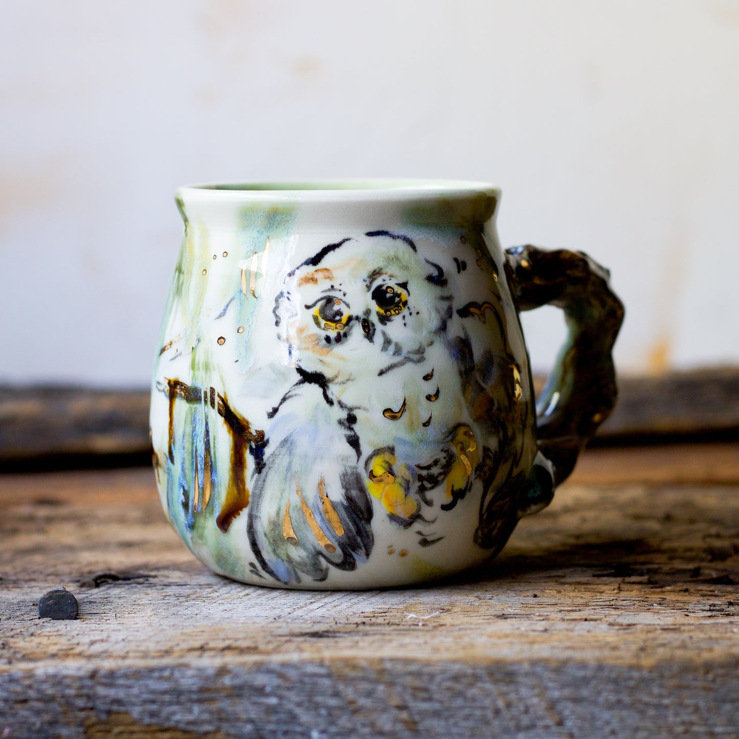 Saw Whet Owl with Pine and Fungi (Mug 1)